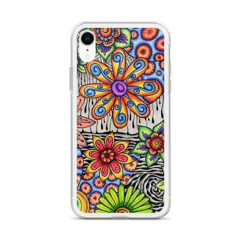 Flowers Over Dark Clear Case for iPhone® - Martin K Designs