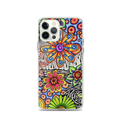 Flowers Over Dark Clear Case for iPhone® - Martin K Designs