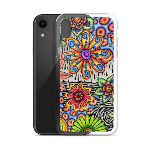 Flowers Over Dark Clear Case for iPhone® - Martin K Designs