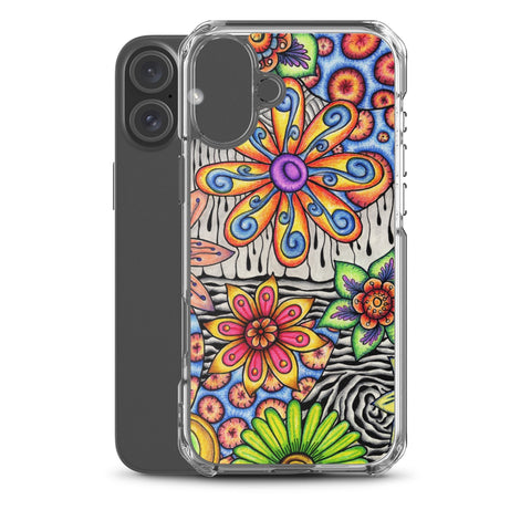 Flowers Over Dark Clear Case for iPhone® - Martin K Designs