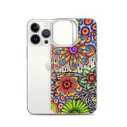 Flowers Over Dark Clear Case for iPhone® - Martin K Designs