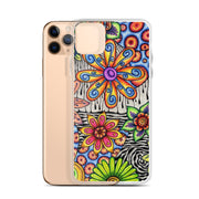 Flowers Over Dark Clear Case for iPhone® - Martin K Designs