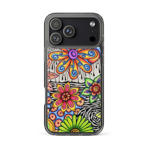 Flowers Over Dark Clear Case for iPhone® - Flowstate Apparel