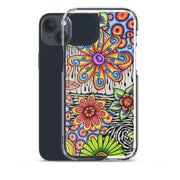 Flowers Over Dark Clear Case for iPhone® - Martin K Designs