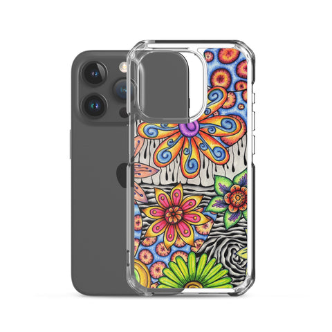Flowers Over Dark Clear Case for iPhone® - Martin K Designs