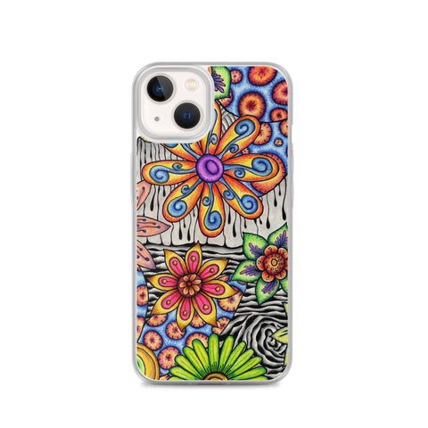 Flowers Over Dark Clear Case for iPhone® - Martin K Designs