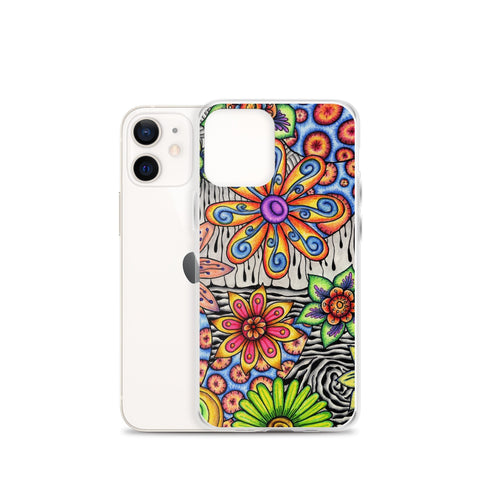 Flowers Over Dark Clear Case for iPhone® - Martin K Designs