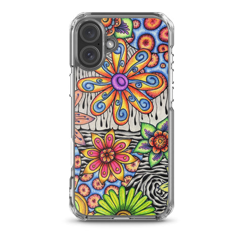 Flowers Over Dark Clear Case for iPhone® - Martin K Designs