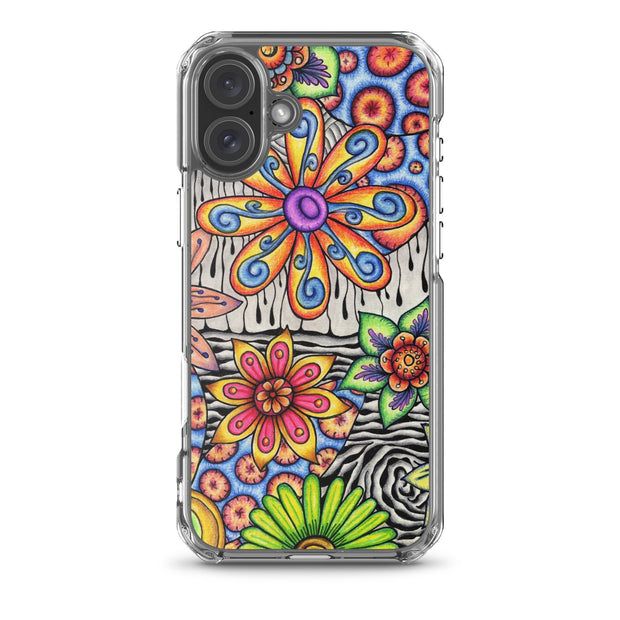 Flowers Over Dark Clear Case for iPhone® - Martin K Designs