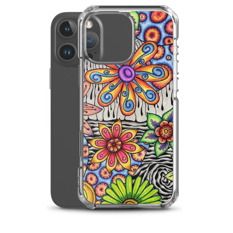 Flowers Over Dark Clear Case for iPhone® - Martin K Designs