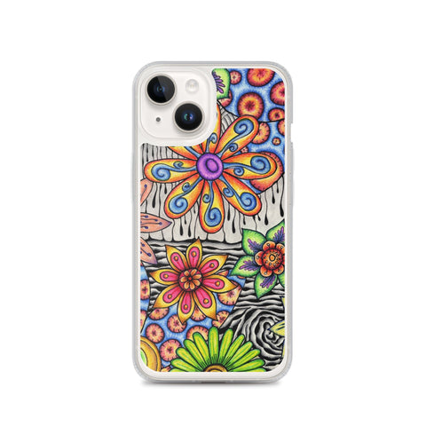 Flowers Over Dark Clear Case for iPhone® - Martin K Designs