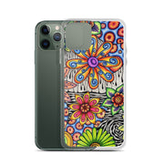 Flowers Over Dark Clear Case for iPhone® - Martin K Designs