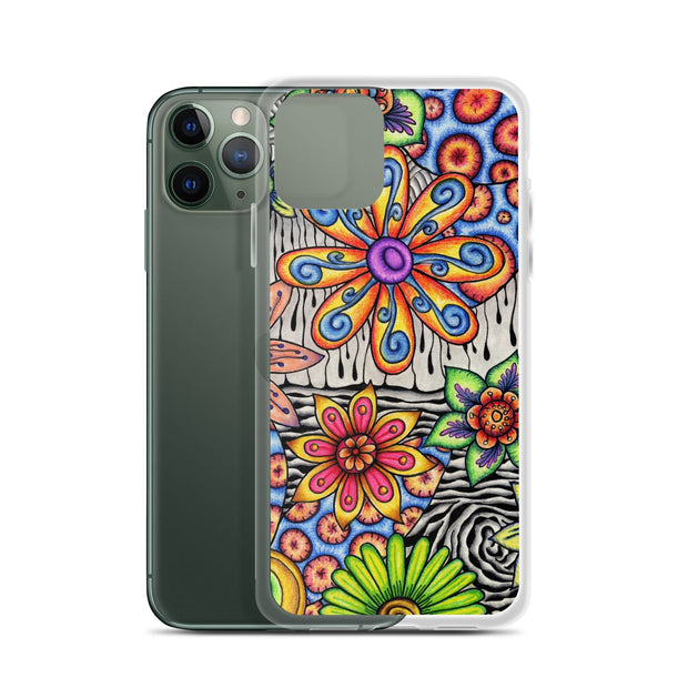 Flowers Over Dark Clear Case for iPhone® - Martin K Designs