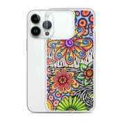 Flowers Over Dark Clear Case for iPhone® - Martin K Designs
