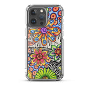 Flowers Over Dark Clear Case for iPhone® - Martin K Designs
