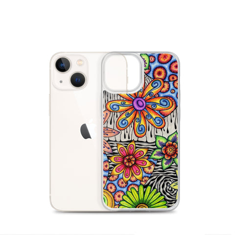Flowers Over Dark Clear Case for iPhone® - Martin K Designs