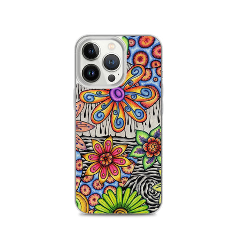 Flowers Over Dark Clear Case for iPhone® - Martin K Designs