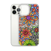 Flowers Over Dark Clear Case for iPhone® - Martin K Designs