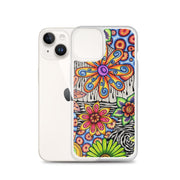 Flowers Over Dark Clear Case for iPhone® - Martin K Designs
