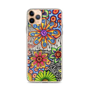 Flowers Over Dark Clear Case for iPhone® - Martin K Designs