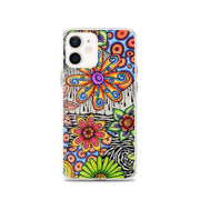 Flowers Over Dark Clear Case for iPhone® - Martin K Designs