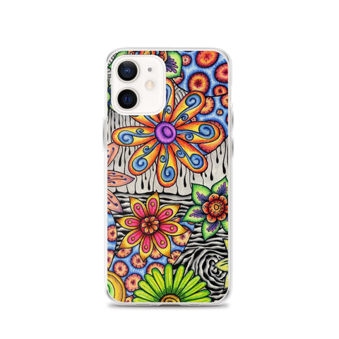 Flowers Over Dark Clear Case for iPhone® - Martin K Designs