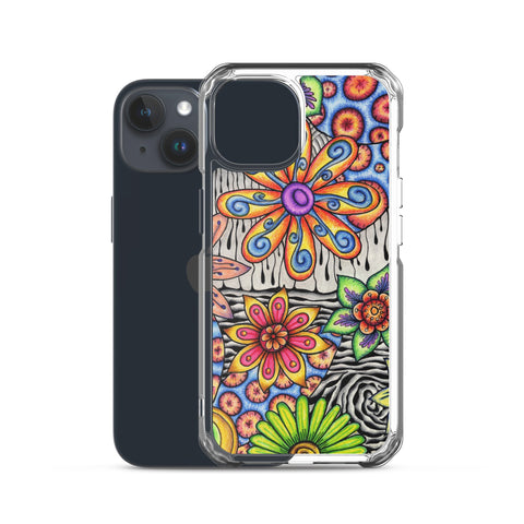 Flowers Over Dark Clear Case for iPhone® - Martin K Designs