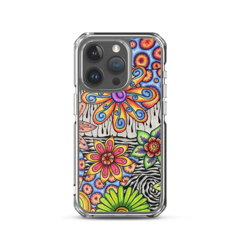 Flowers Over Dark Clear Case for iPhone® - Martin K Designs