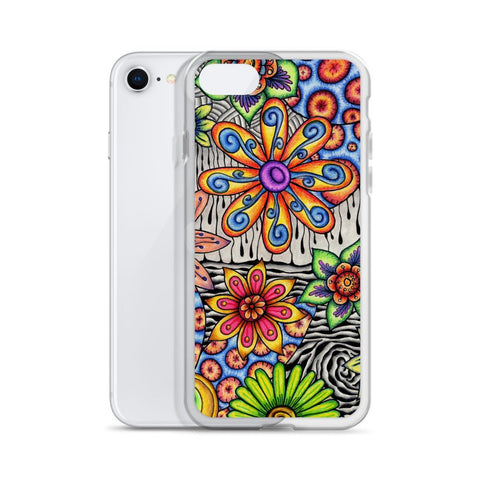 Flowers Over Dark Clear Case for iPhone® - Martin K Designs