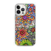 Flowers Over Dark Clear Case for iPhone® - Martin K Designs