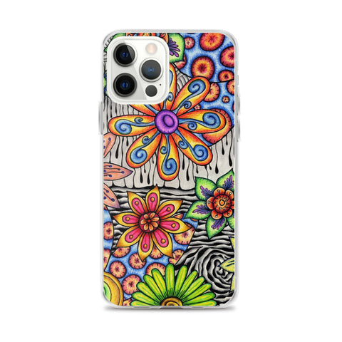 Flowers Over Dark Clear Case for iPhone® - Martin K Designs