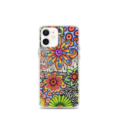 Flowers Over Dark Clear Case for iPhone® - Martin K Designs