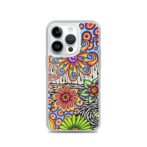 Flowers Over Dark Clear Case for iPhone® - Martin K Designs