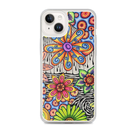 Flowers Over Dark Clear Case for iPhone® - Martin K Designs