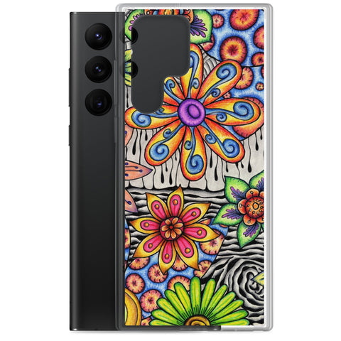 Flowers Over Dark Clear Case for Samsung® - Martin K Designs