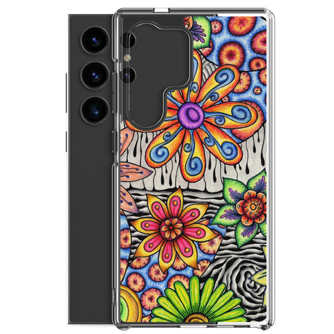 Flowers Over Dark Clear Case for Samsung® - Martin K Designs