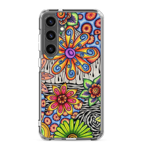 Flowers Over Dark Clear Case for Samsung® - Martin K Designs