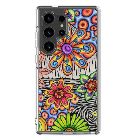 Flowers Over Dark Clear Case for Samsung® - Martin K Designs