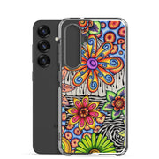 Flowers Over Dark Clear Case for Samsung® - Martin K Designs