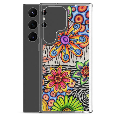 Flowers Over Dark Clear Case for Samsung® - Martin K Designs