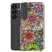 Flowers Over Dark Clear Case for Samsung® - Martin K Designs