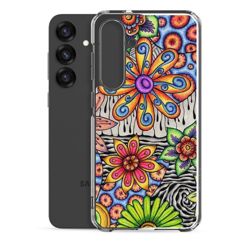 Flowers Over Dark Clear Case for Samsung® - Martin K Designs