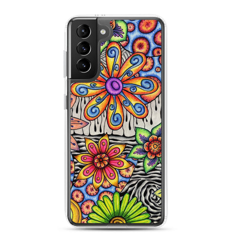 Flowers Over Dark Clear Case for Samsung® - Martin K Designs