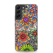 Flowers Over Dark Clear Case for Samsung® - Martin K Designs