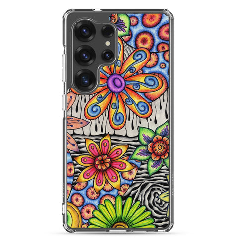Flowers Over Dark Clear Case for Samsung® - Martin K Designs