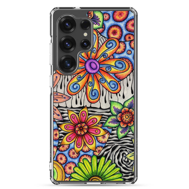Flowers Over Dark Clear Case for Samsung® - Martin K Designs