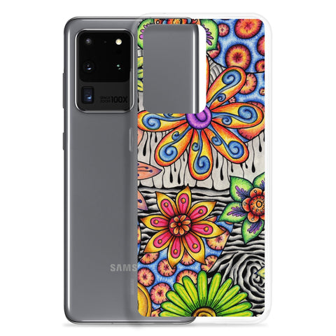 Flowers Over Dark Clear Case for Samsung® - Martin K Designs