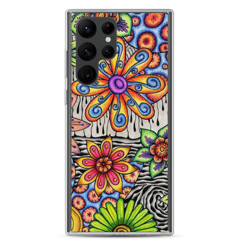 Flowers Over Dark Clear Case for Samsung® - Martin K Designs