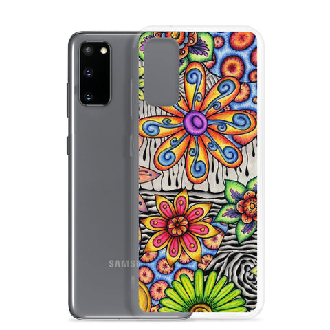 Flowers Over Dark Clear Case for Samsung® - Martin K Designs