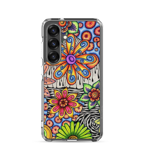 Flowers Over Dark Clear Case for Samsung® - Martin K Designs